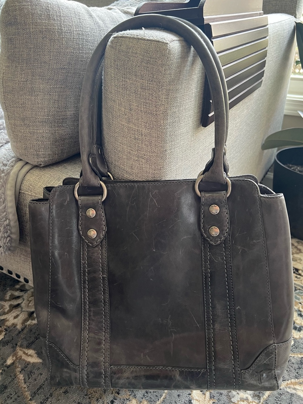 Frye | “Melissa” Tote in Slate Grey/Charcoal